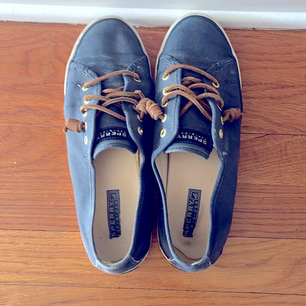 Sperry Top Sider slip on sneaker 
Color Navy
Size 9.5 M